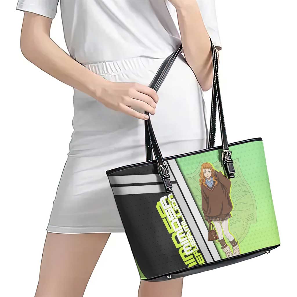 Black Clover Mimosa Vermillion Leather Tote Bag Cozy Academia Anime Style