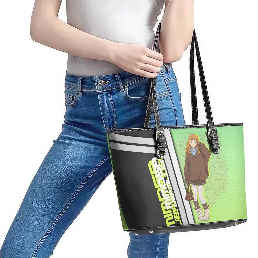 Black Clover Mimosa Vermillion Leather Tote Bag Cozy Academia Anime Style