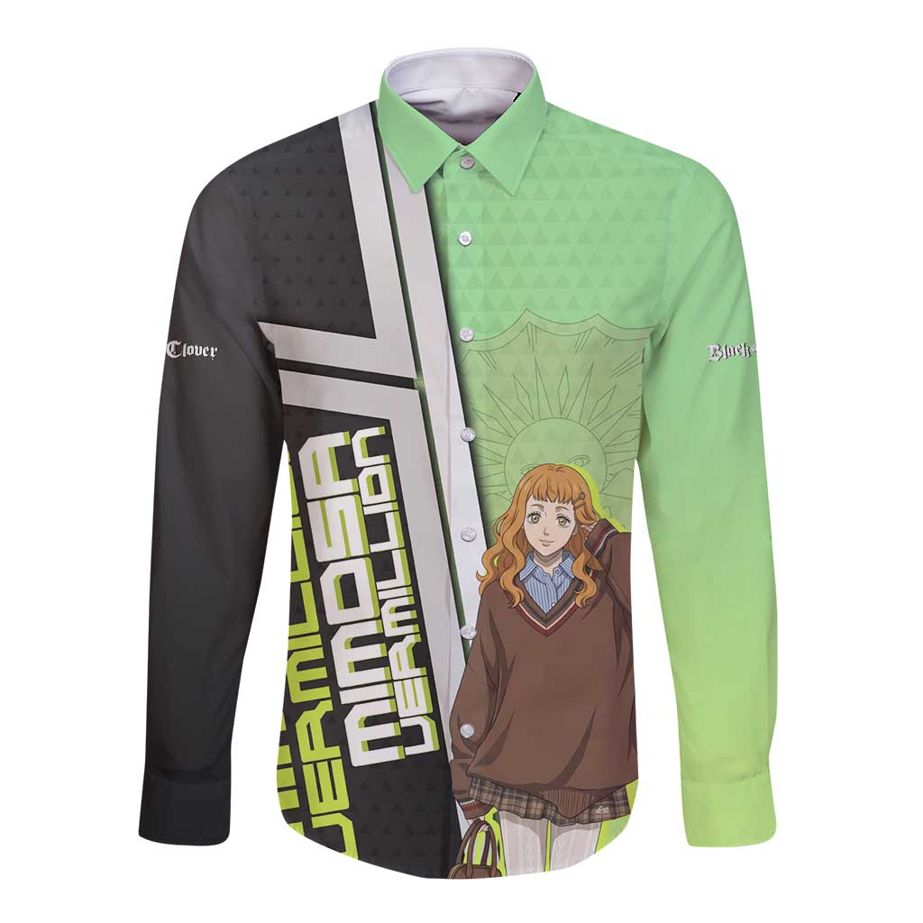 Black Clover Mimosa Vermillion Long Sleeve Button Shirt Cozy Academia Anime Style