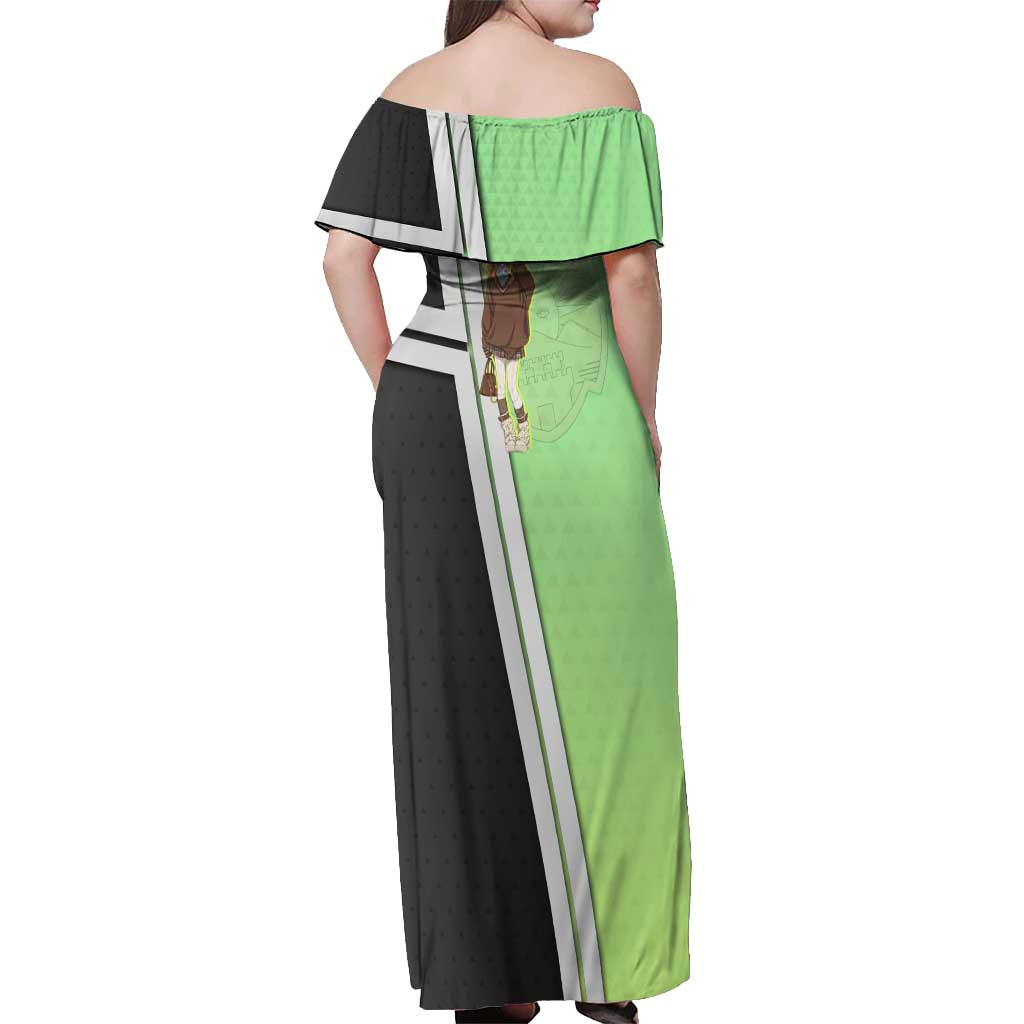 Black Clover Mimosa Vermillion Off Shoulder Maxi Dress Cozy Academia Anime Style