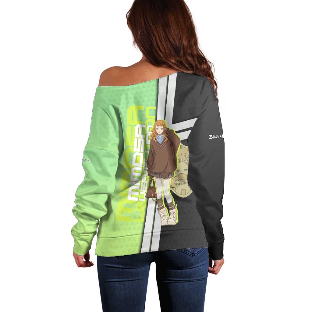 Black Clover Mimosa Vermillion Off Shoulder Sweater Cozy Academia Anime Style