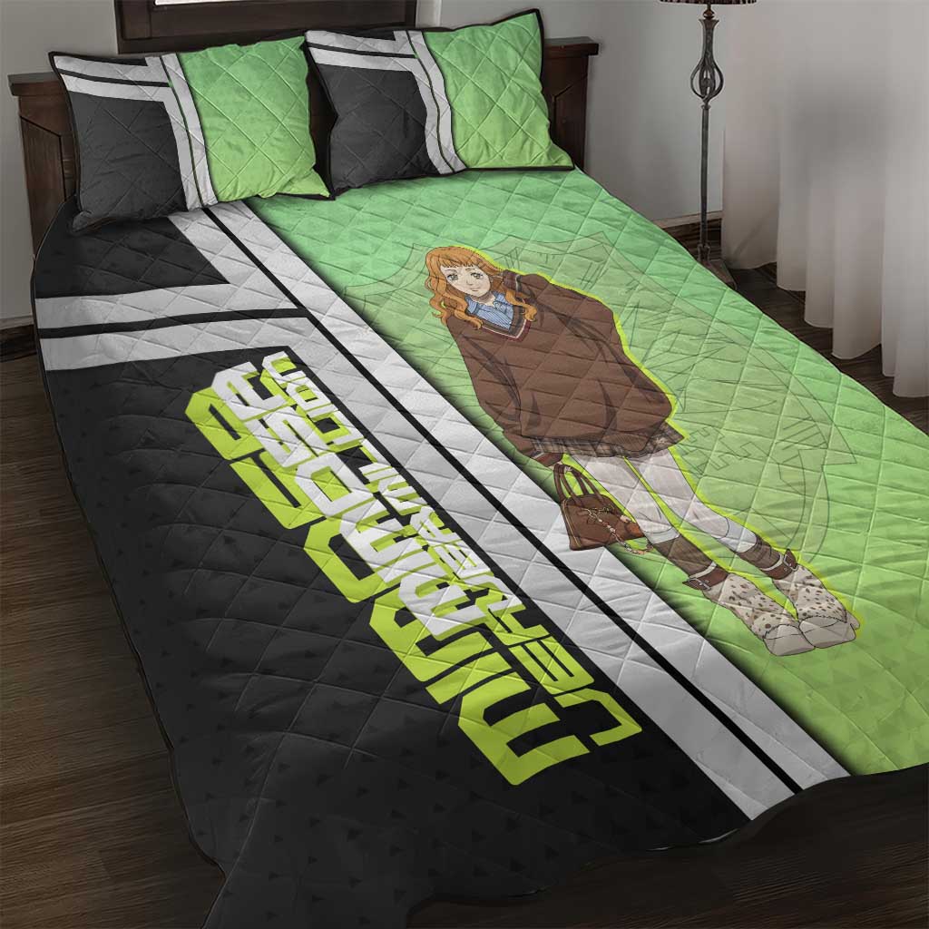Black Clover Mimosa Vermillion Quilt Bed Set Cozy Academia Anime Style
