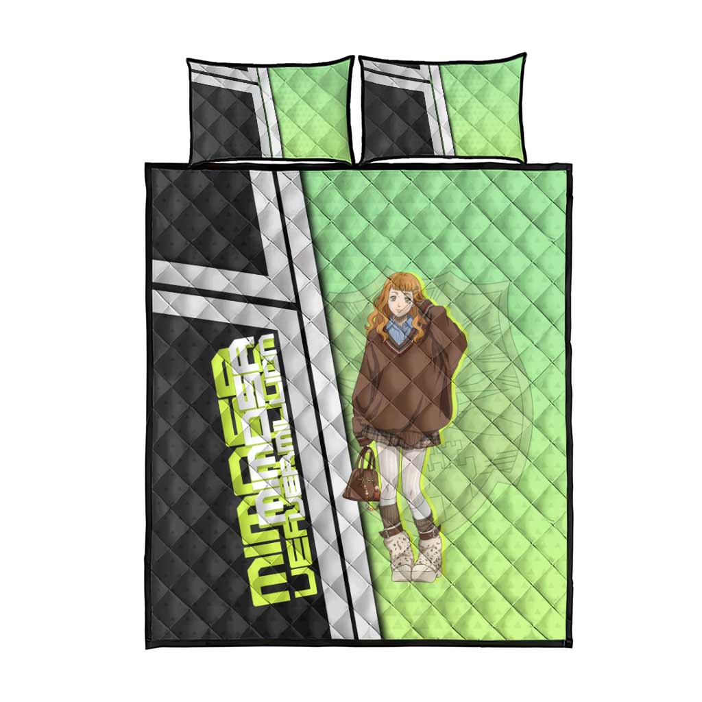Black Clover Mimosa Vermillion Quilt Bed Set Cozy Academia Anime Style