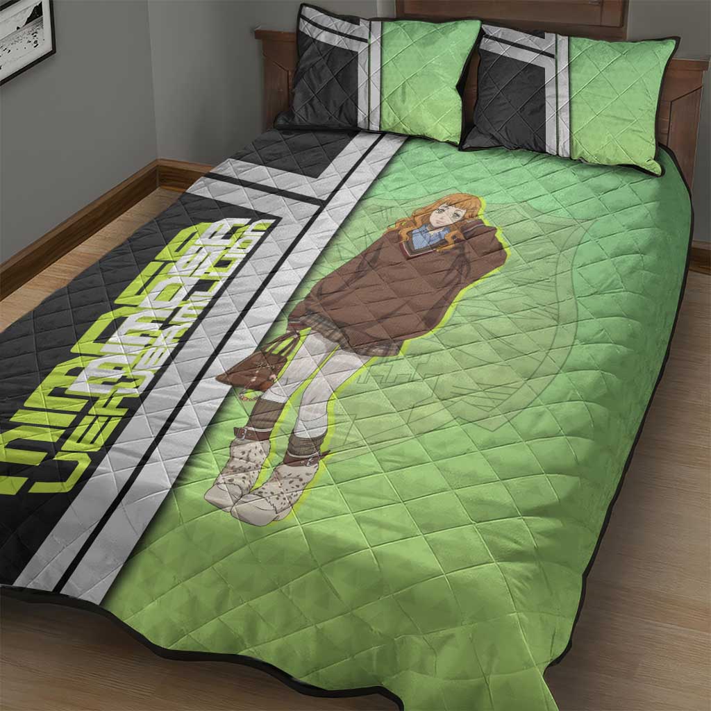 Black Clover Mimosa Vermillion Quilt Bed Set Cozy Academia Anime Style