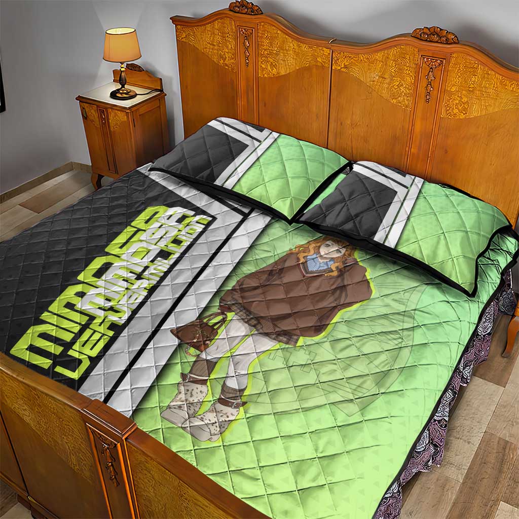 Black Clover Mimosa Vermillion Quilt Bed Set Cozy Academia Anime Style