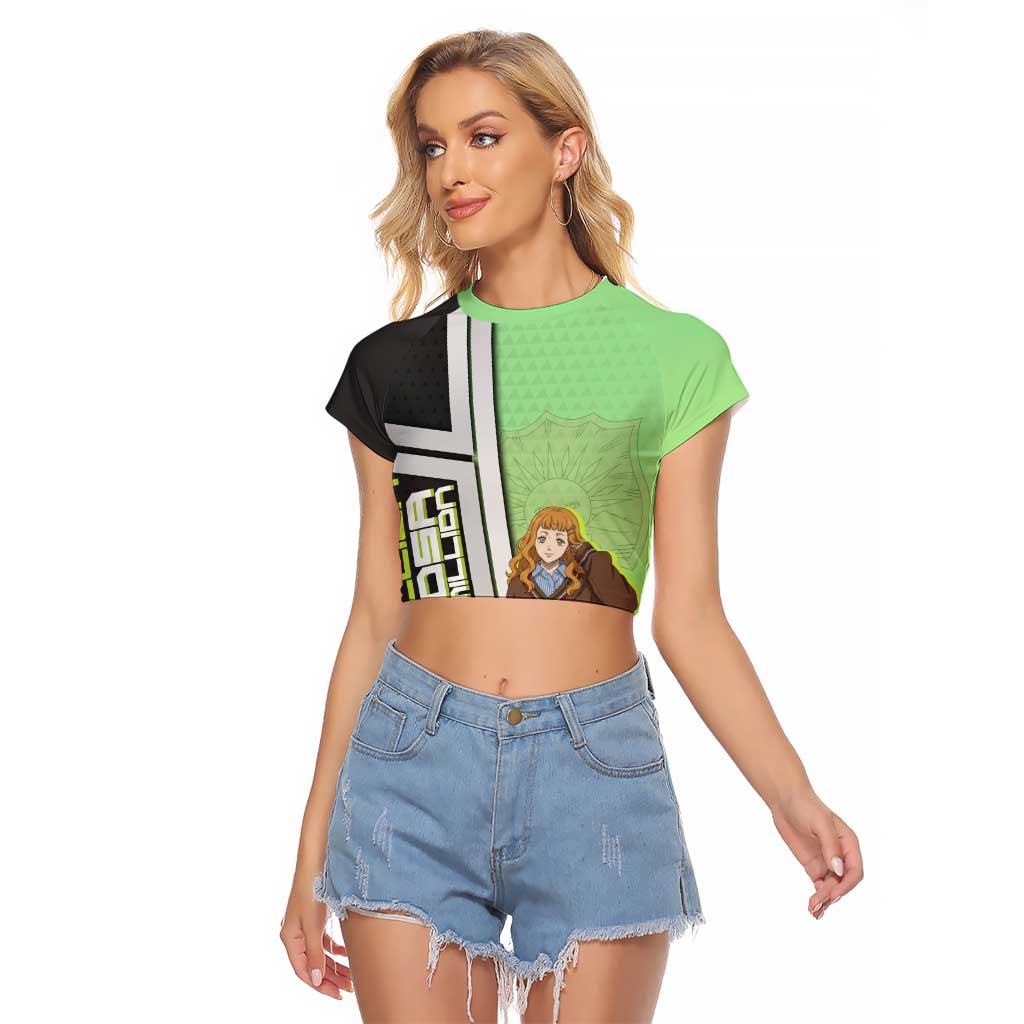 Black Clover Mimosa Vermillion Raglan Cropped T Shirt Cozy Academia Anime Style