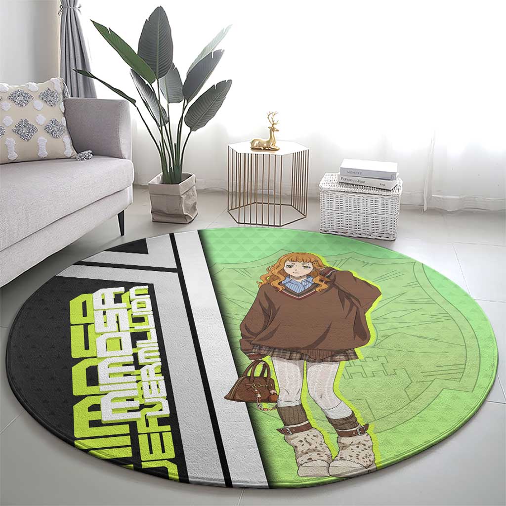 Black Clover Mimosa Vermillion Round Carpet Cozy Academia Anime Style