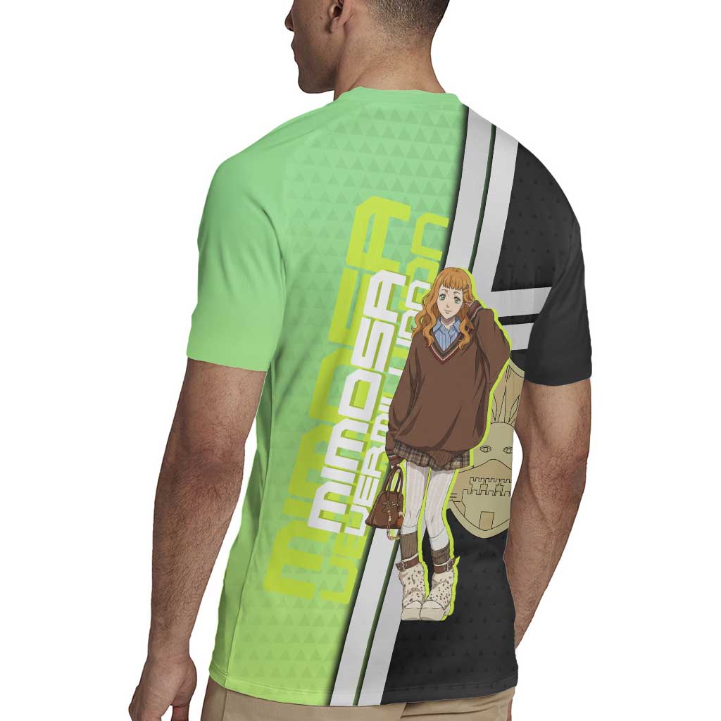 Black Clover Mimosa Vermillion Rugby Jersey Cozy Academia Anime Style