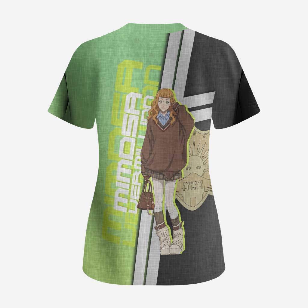 Black Clover Mimosa Vermillion Scrub Top Cozy Academia Anime Style