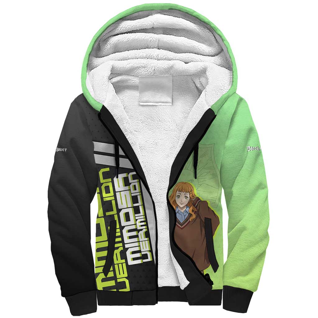 Black Clover Mimosa Vermillion Sherpa Hoodie Cozy Academia Anime Style