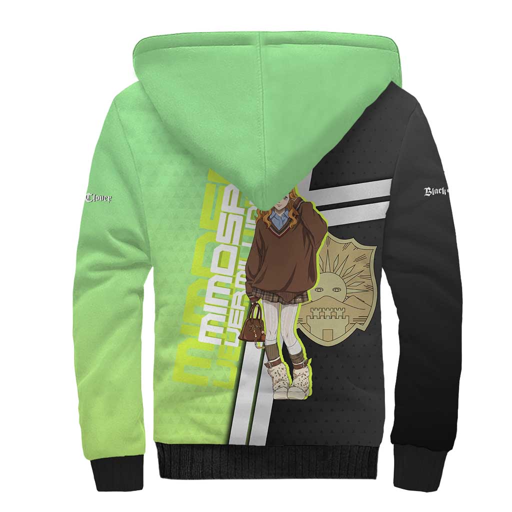 Black Clover Mimosa Vermillion Sherpa Hoodie Cozy Academia Anime Style