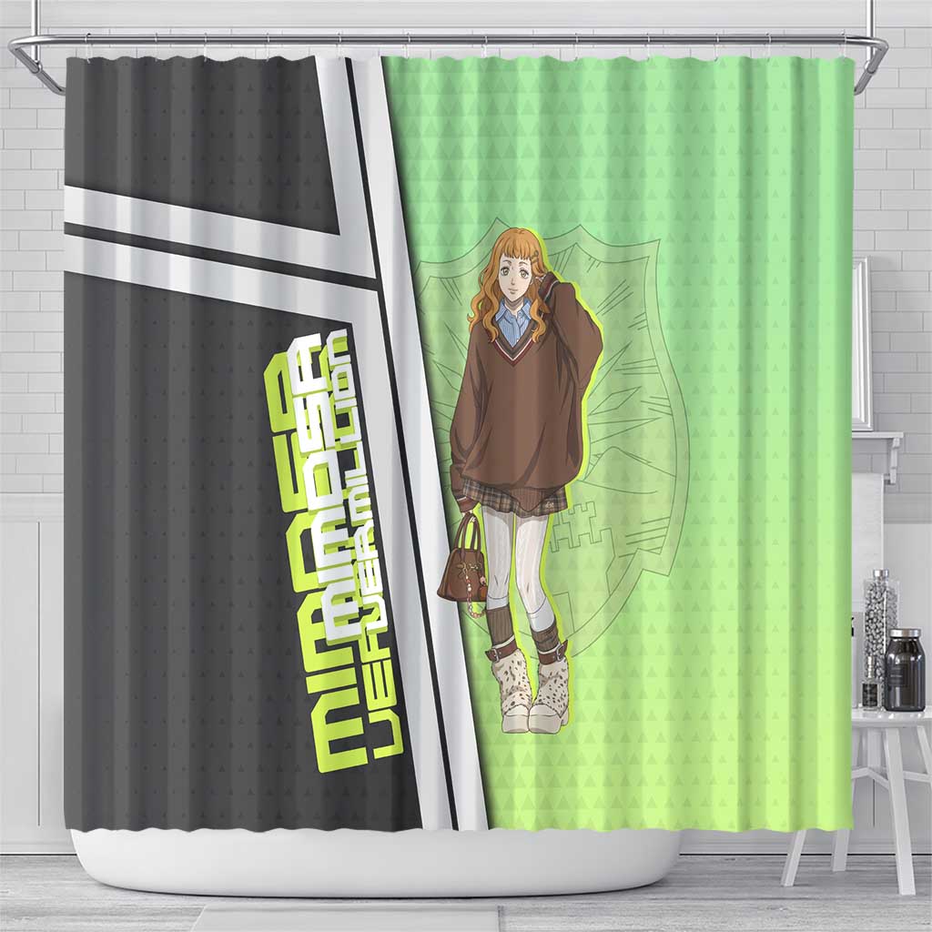 Black Clover Mimosa Vermillion Shower Curtain Cozy Academia Anime Style
