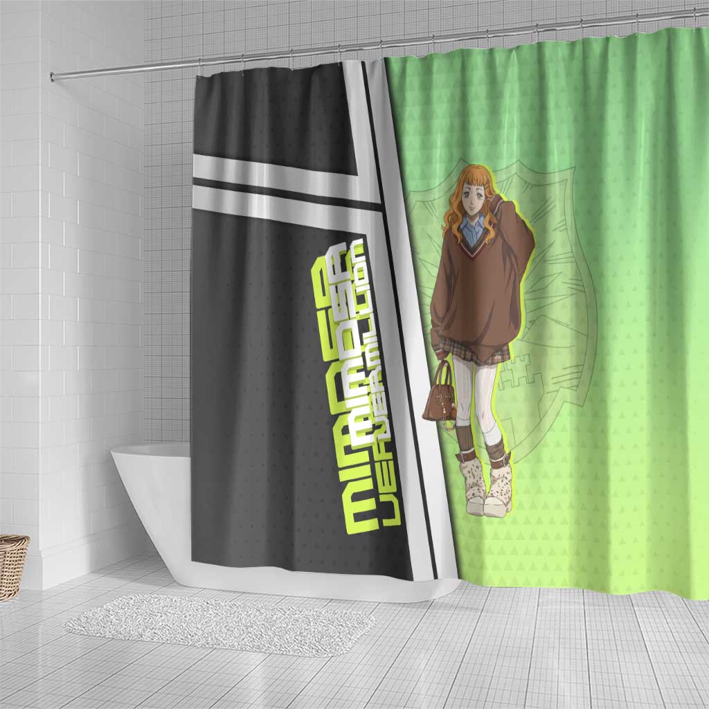 Black Clover Mimosa Vermillion Shower Curtain Cozy Academia Anime Style