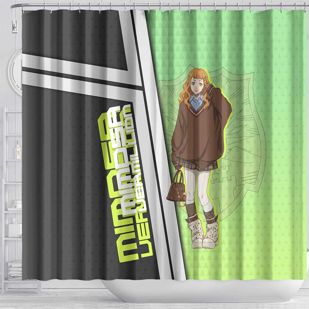 Black Clover Mimosa Vermillion Shower Curtain Cozy Academia Anime Style