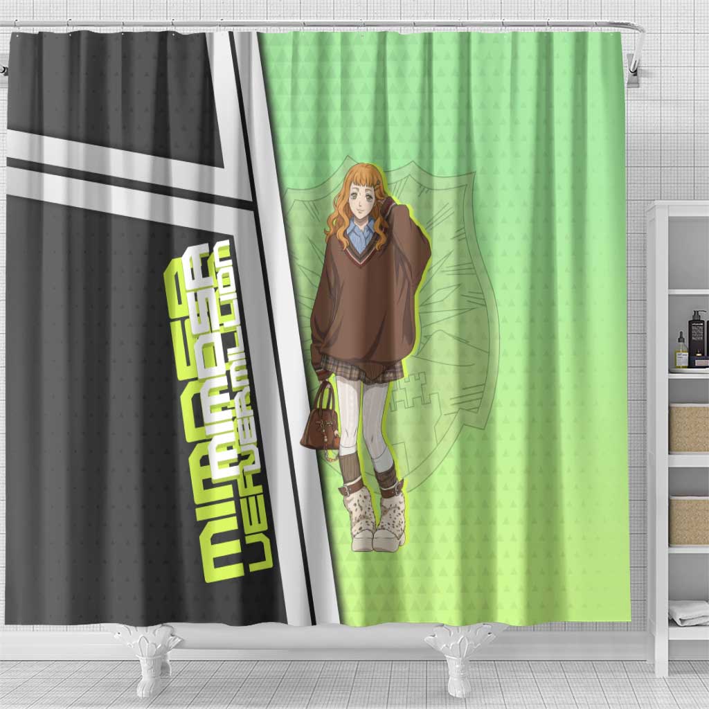 Black Clover Mimosa Vermillion Shower Curtain Cozy Academia Anime Style