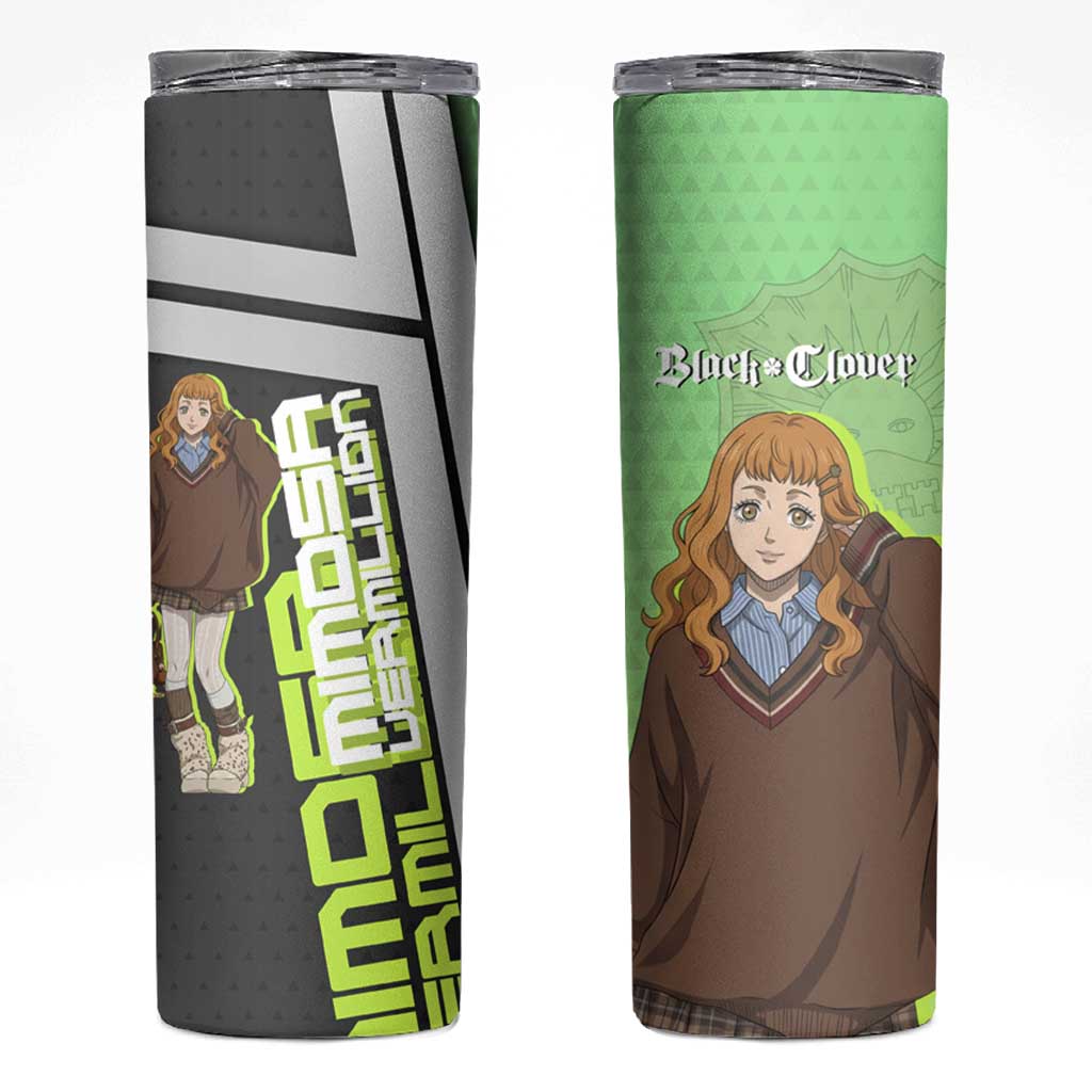Black Clover Mimosa Vermillion Skinny Tumbler Cozy Academia Anime Style