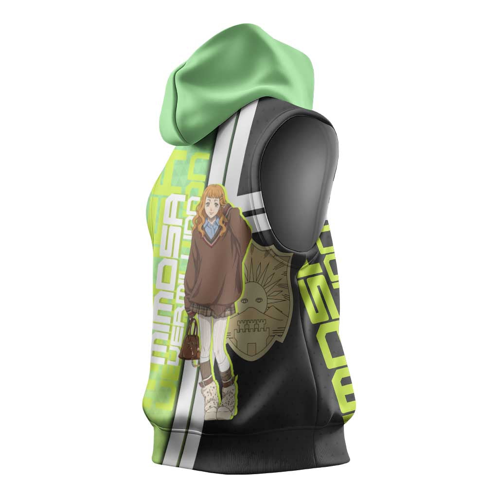 Black Clover Mimosa Vermillion Sleeveless Hoodie Cozy Academia Anime Style