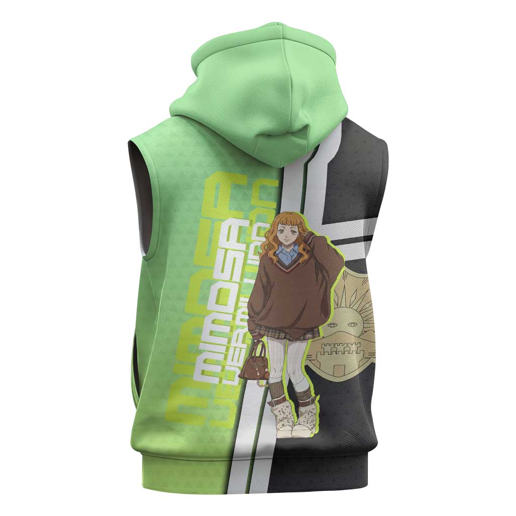 Black Clover Mimosa Vermillion Sleeveless Zip Hoodie Cozy Academia Anime Style