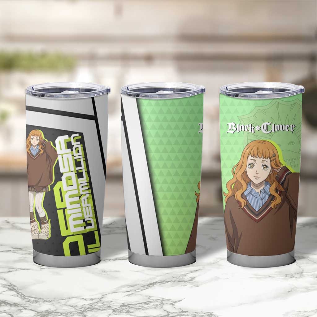 Black Clover Mimosa Vermillion Tumbler Cup Cozy Academia Anime Style