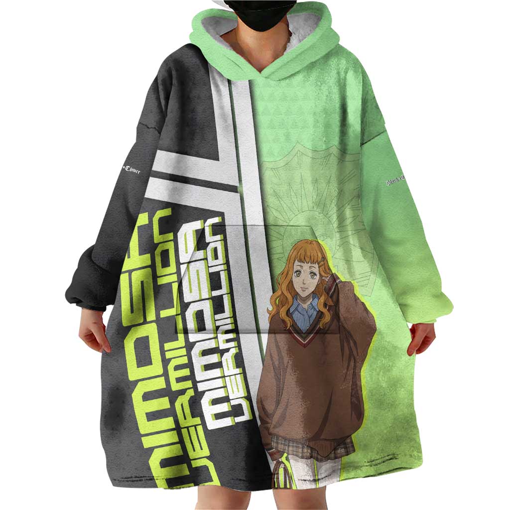 Black Clover Mimosa Vermillion Wearable Blanket Hoodie Cozy Academia Anime Style