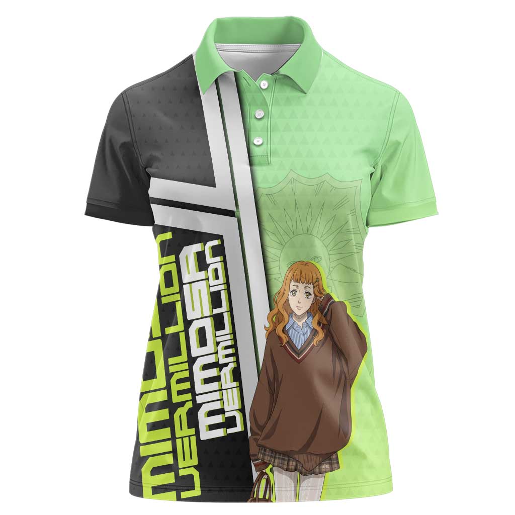 Black Clover Mimosa Vermillion Women Polo Shirt Cozy Academia Anime Style