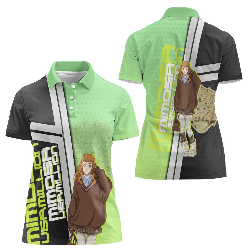 Black Clover Mimosa Vermillion Women Polo Shirt Cozy Academia Anime Style
