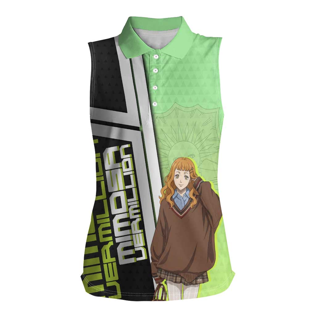 Black Clover Mimosa Vermillion Women Sleeveless Polo Shirt Cozy Academia Anime Style