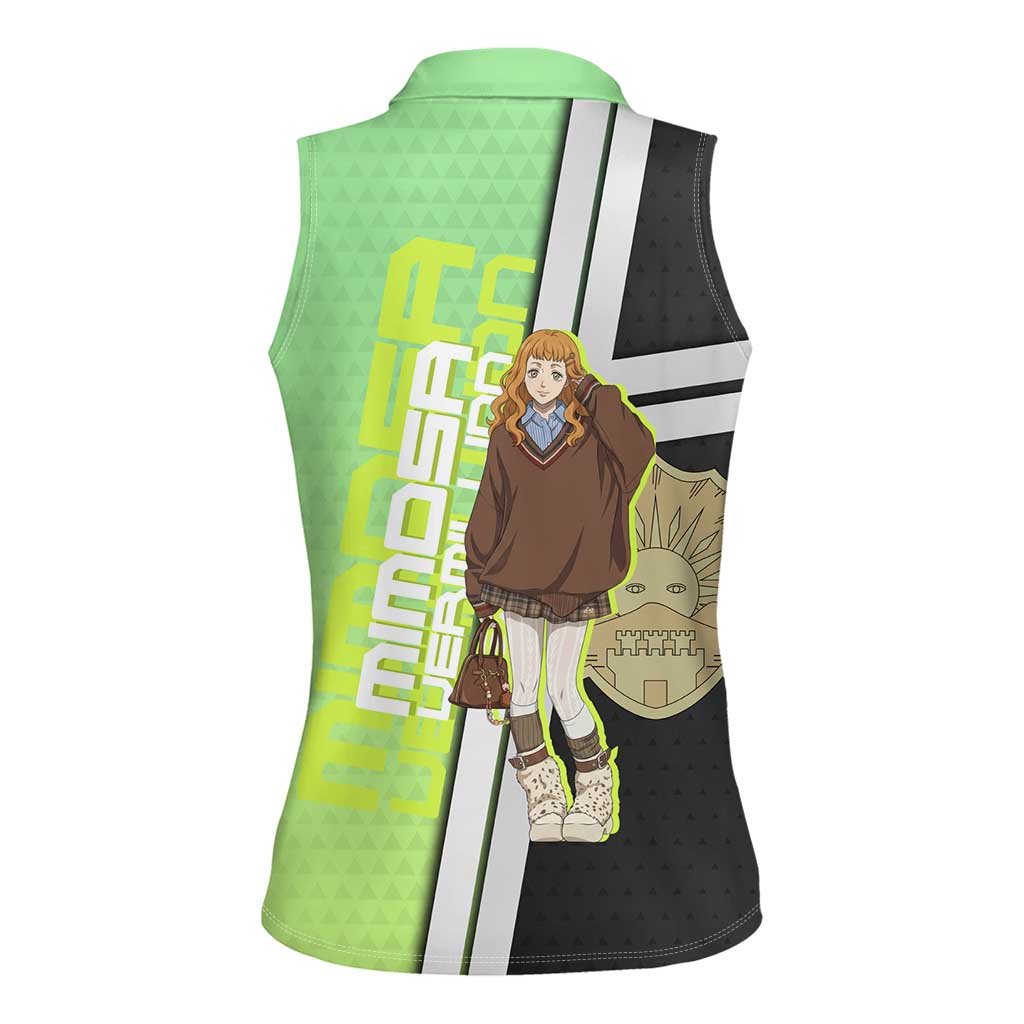 Black Clover Mimosa Vermillion Women Sleeveless Polo Shirt Cozy Academia Anime Style