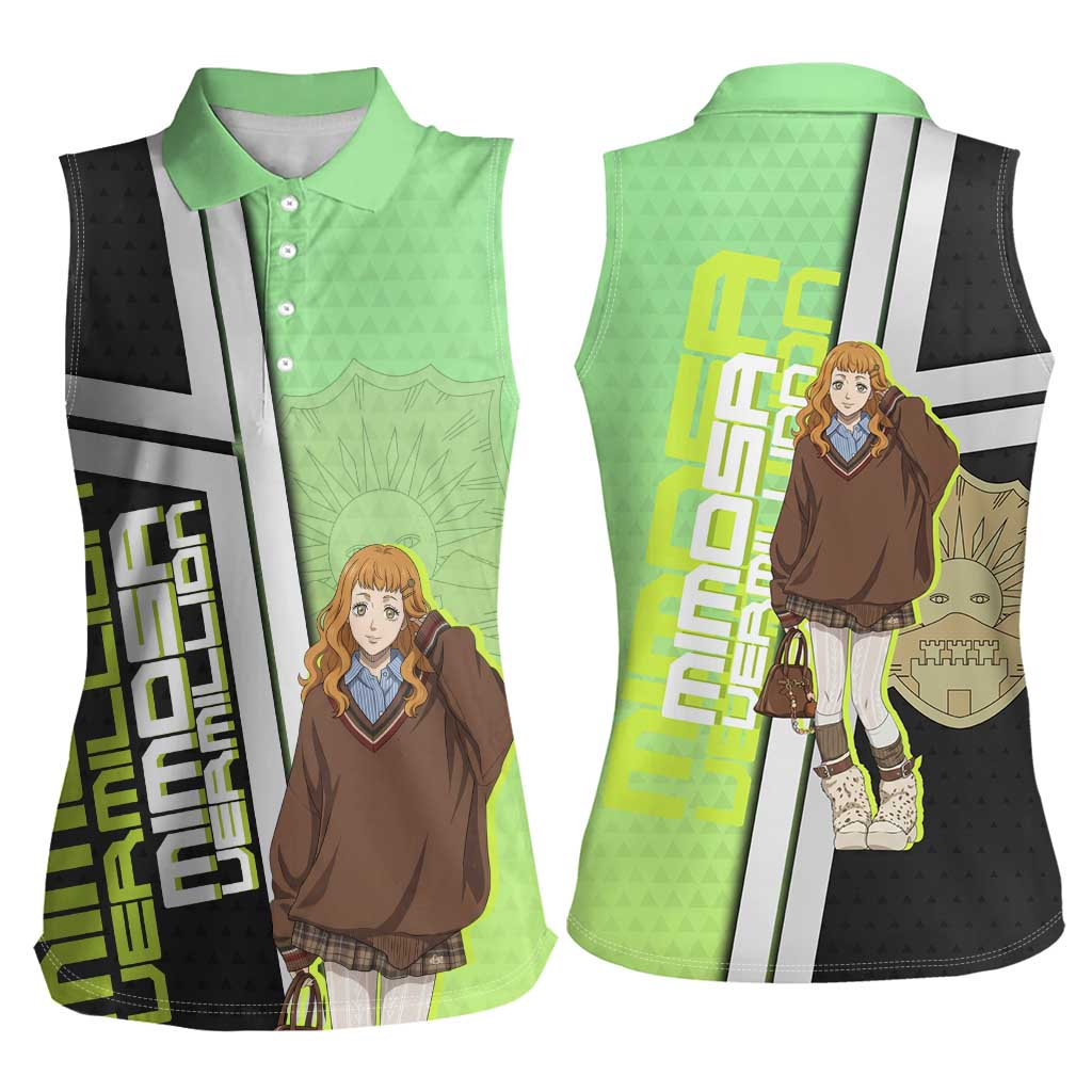Black Clover Mimosa Vermillion Women Sleeveless Polo Shirt Cozy Academia Anime Style