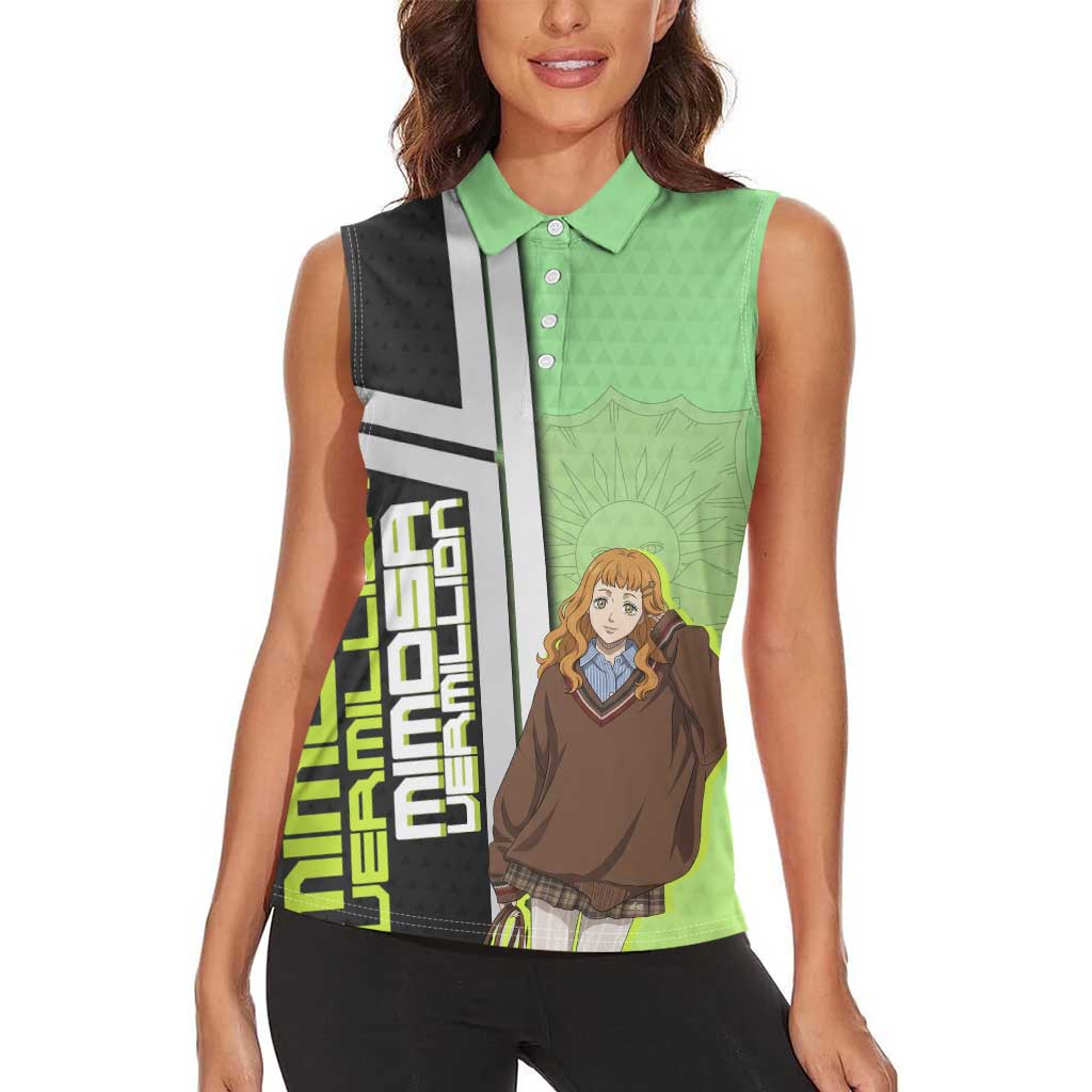 Black Clover Mimosa Vermillion Women Sleeveless Polo Shirt Cozy Academia Anime Style