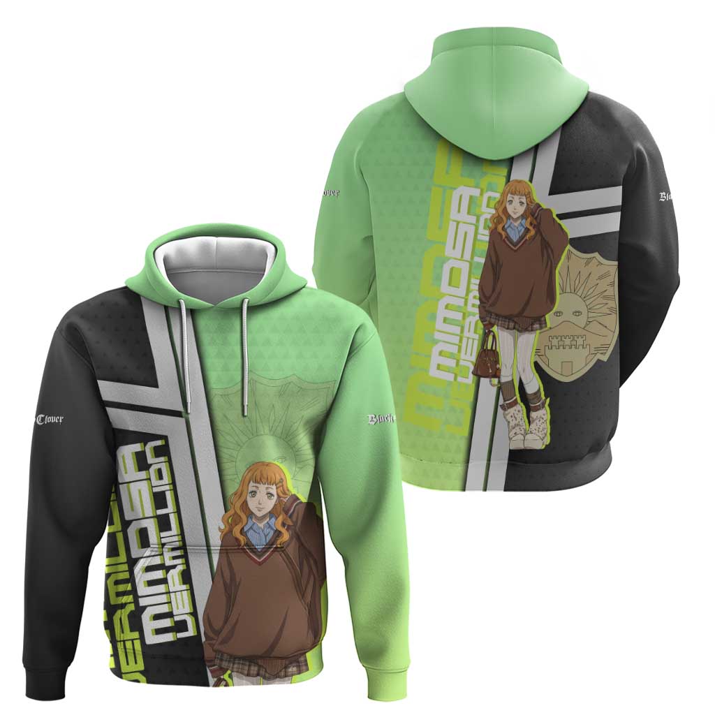 Black Clover Mimosa Vermillion Zip Hoodie Cozy Academia Anime Style