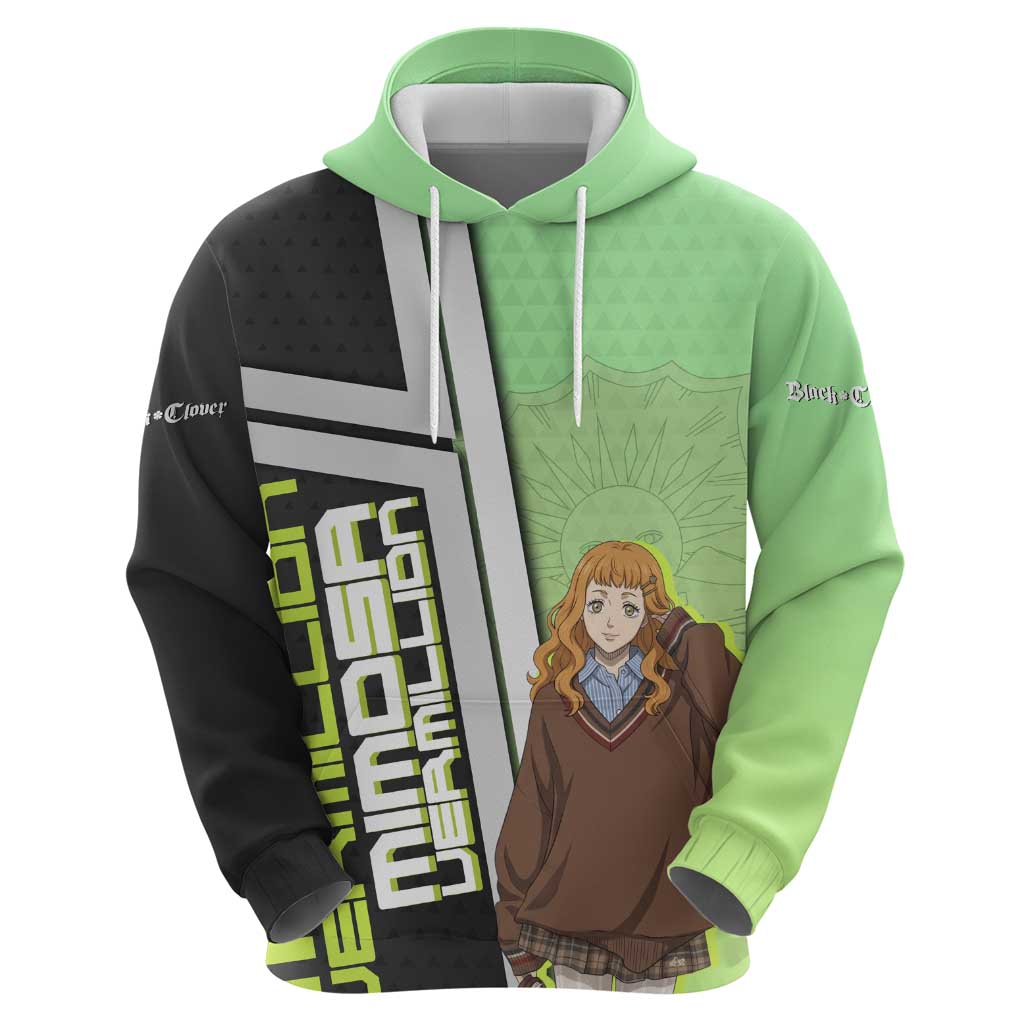 Black Clover Mimosa Vermillion Zip Hoodie Cozy Academia Anime Style