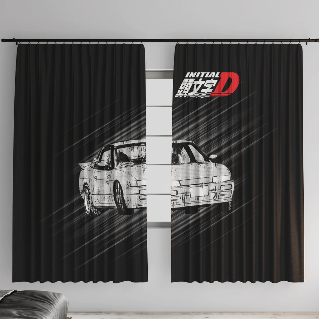 Mako Sato SilEighty Initial D Window Curtain Manga Mix Anime Style