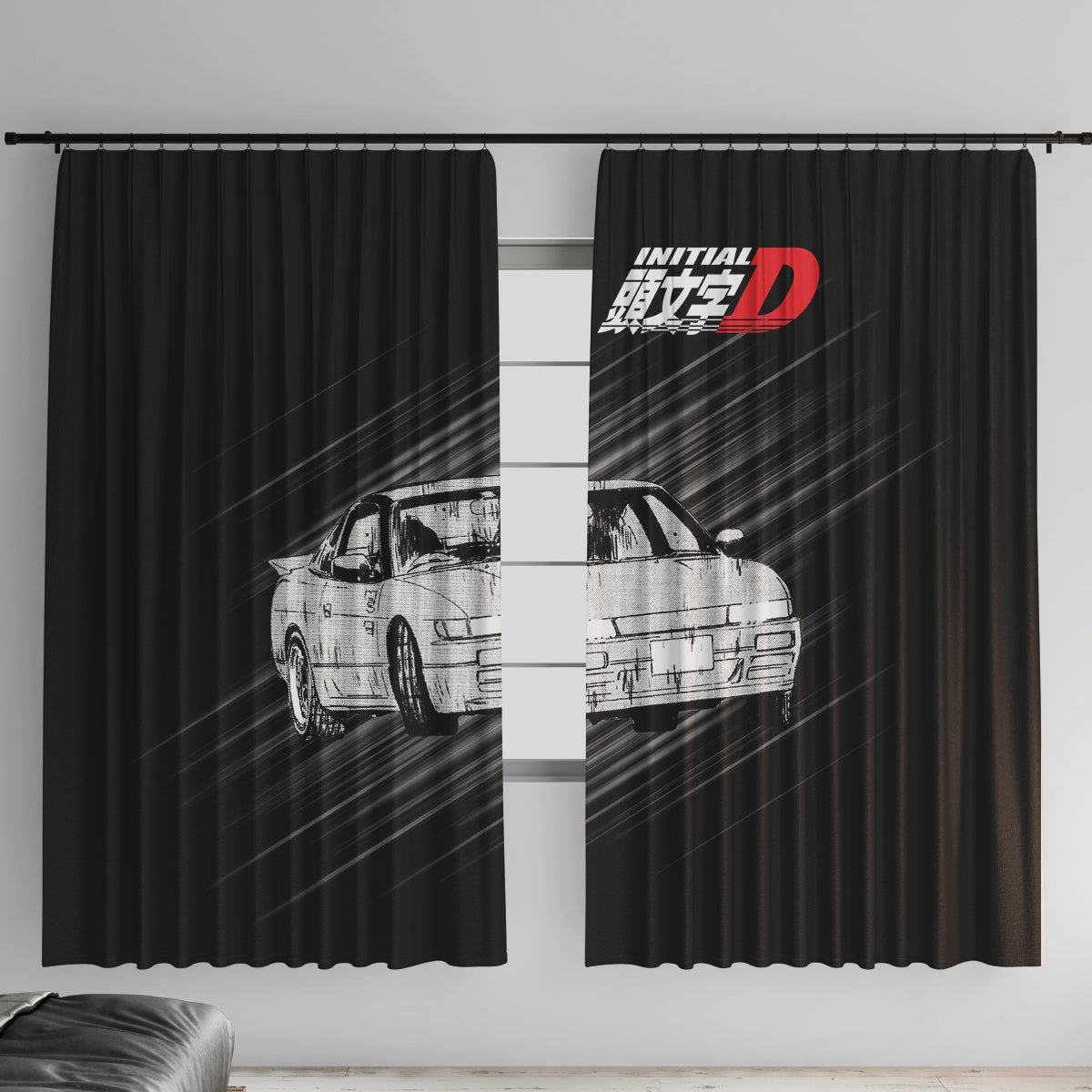 Mako Sato SilEighty Initial D Window Curtain Manga Mix Anime Style