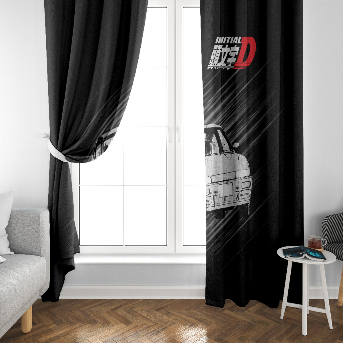 Mako Sato SilEighty Initial D Window Curtain Manga Mix Anime Style