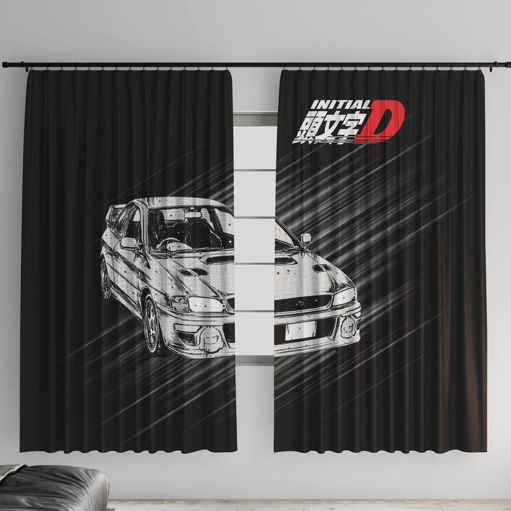 Bunta Fujiwara Impreza Initial D Window Curtain Manga Mix Anime Style