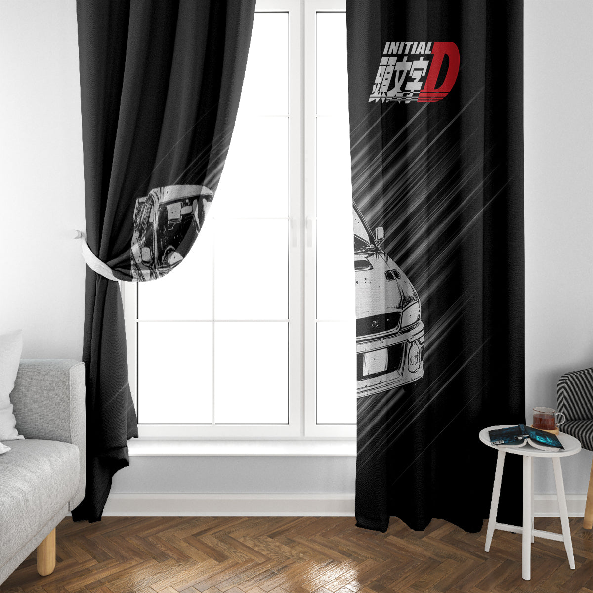 Bunta Fujiwara Impreza Initial D Window Curtain Manga Mix Anime Style