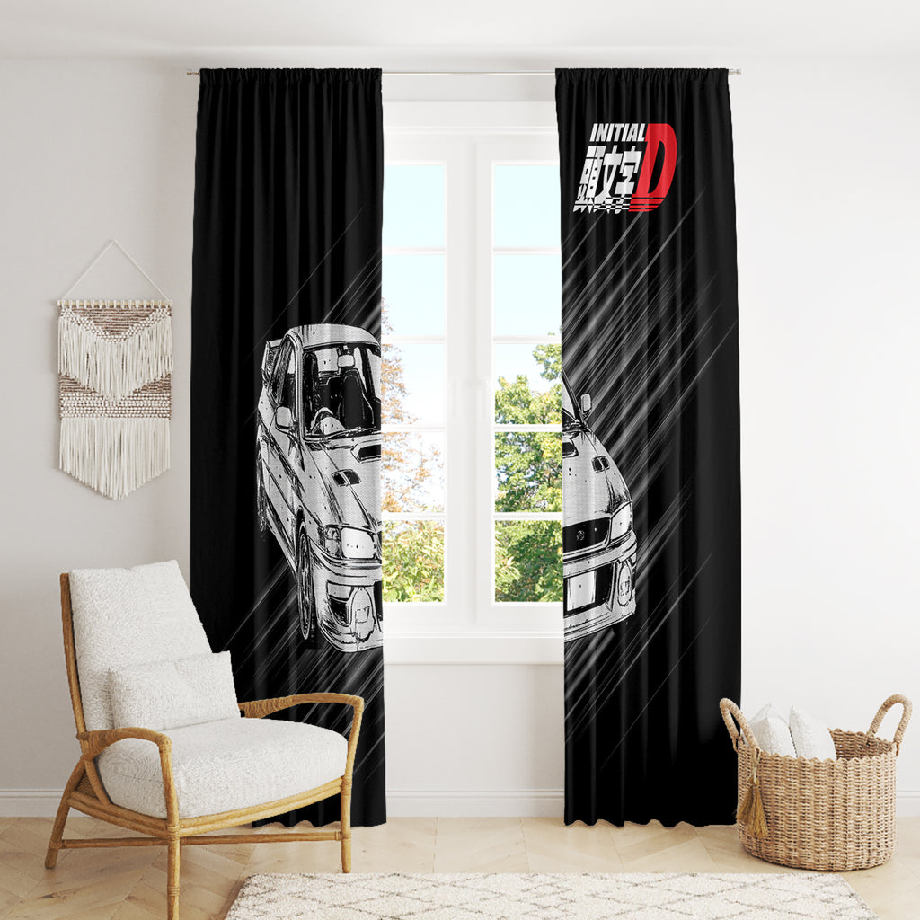 Bunta Fujiwara Impreza Initial D Window Curtain Manga Mix Anime Style