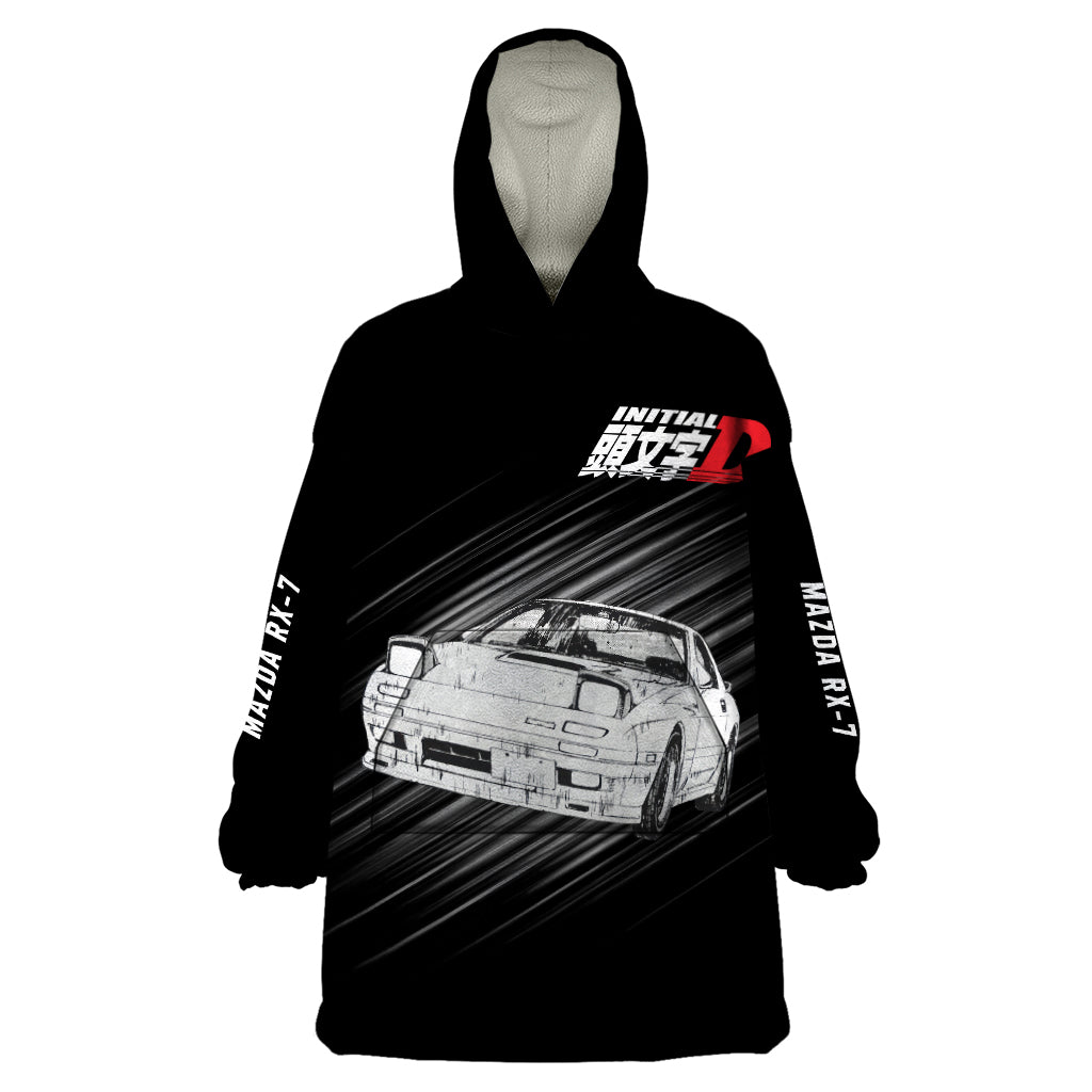 Keisuke Takahashi RX-7 Initial D Wearable Blanket Hoodie Manga Mix Anime Style