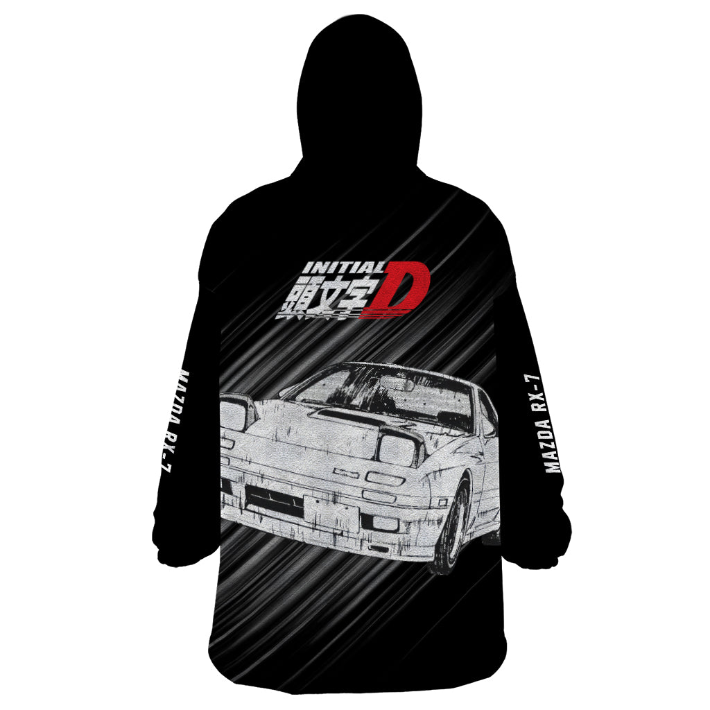 Keisuke Takahashi RX-7 Initial D Wearable Blanket Hoodie Manga Mix Anime Style