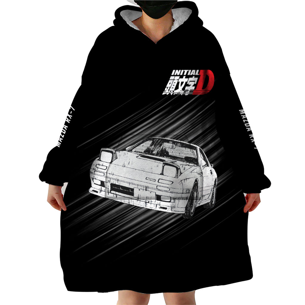 Keisuke Takahashi RX-7 Initial D Wearable Blanket Hoodie Manga Mix Anime Style