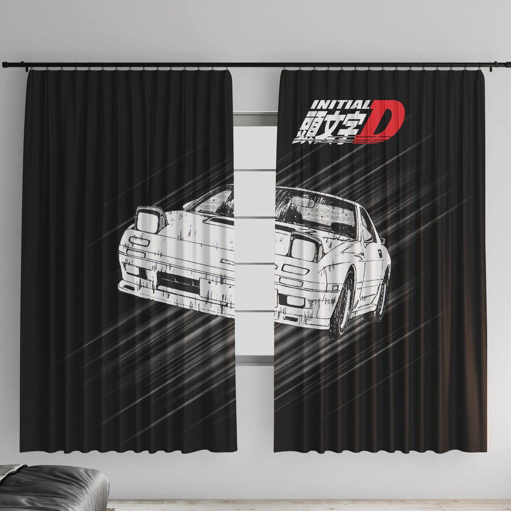 Keisuke Takahashi RX-7 Initial D Window Curtain Manga Mix Anime Style