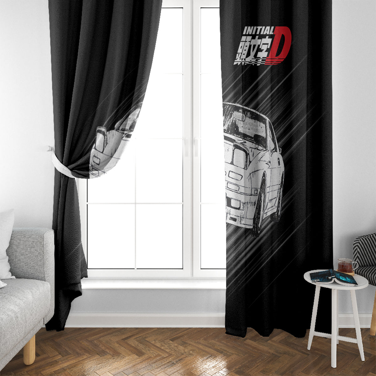 Keisuke Takahashi RX-7 Initial D Window Curtain Manga Mix Anime Style