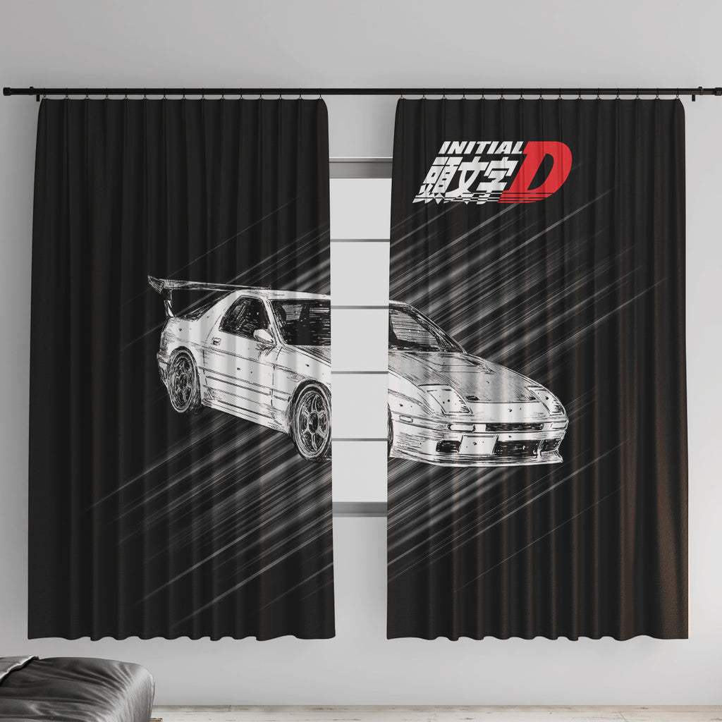 Ryosuke Takahashi RX-7 Initial D Window Curtain Manga Mix Anime Style