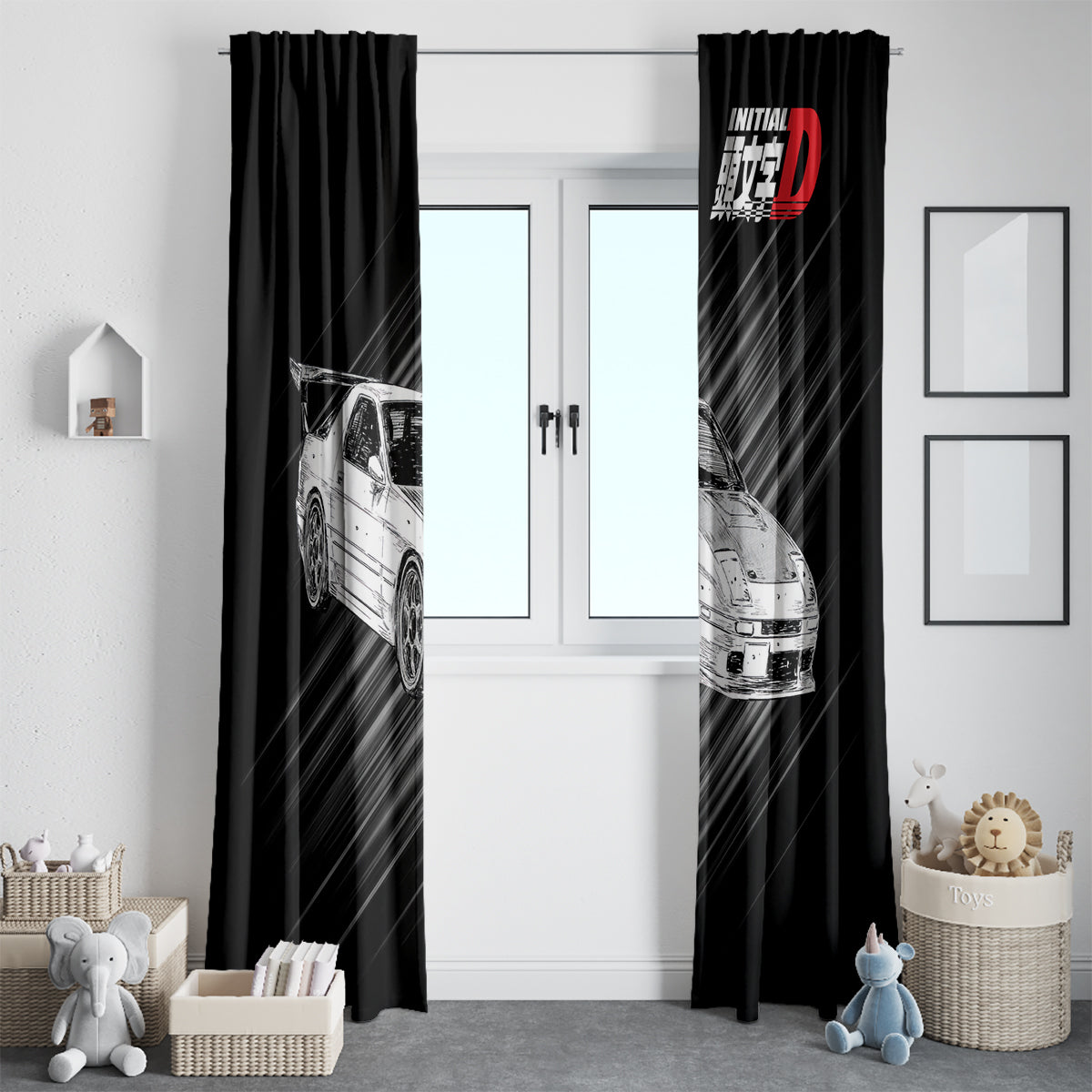 Ryosuke Takahashi RX-7 Initial D Window Curtain Manga Mix Anime Style