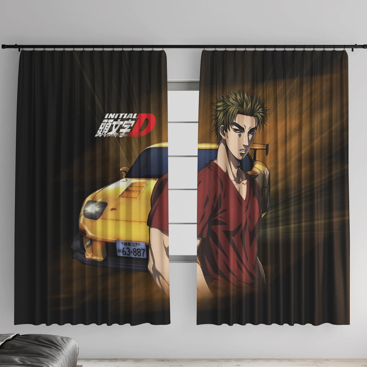 Keisuke Takahashi Initial D Window Curtain Anime Style