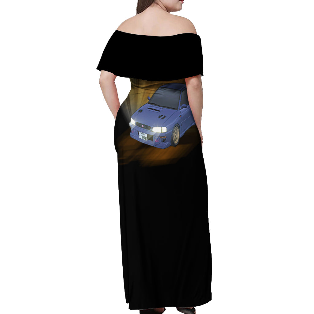 Bunta Fujiwara Initial D Off Shoulder Maxi Dress Manga Mix Anime Style