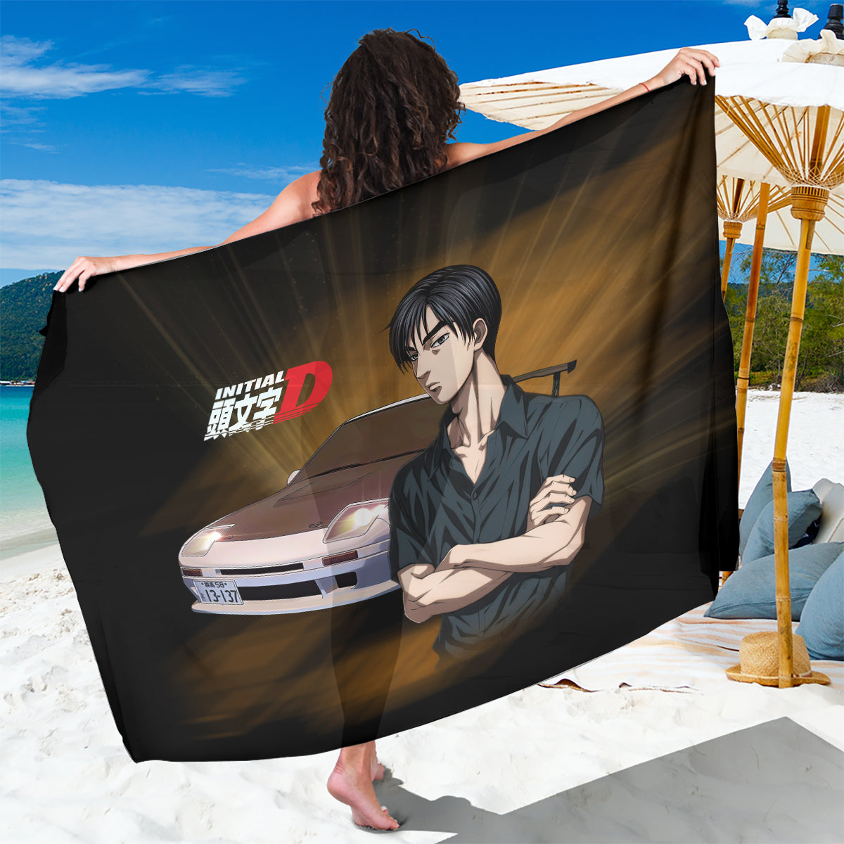 Ryouske Takahashi Initial D Sarong Manga Mix Anime Style