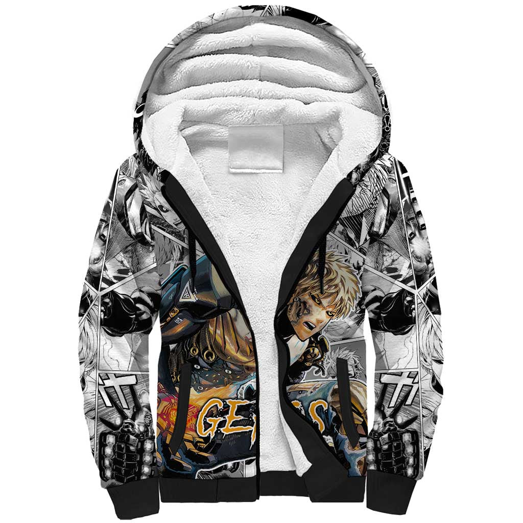 Genos - One Punch Man Sherpa Hoodie Anime Mix Manga Style