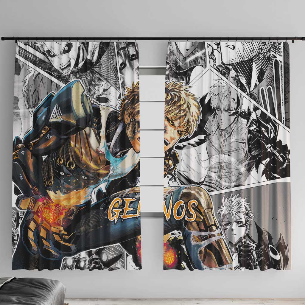 Genos - One Punch Man Window Curtain Anime Mix Manga Style
